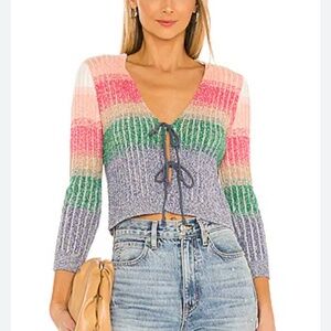 Free people - trouble maker cardigan top - rainbow